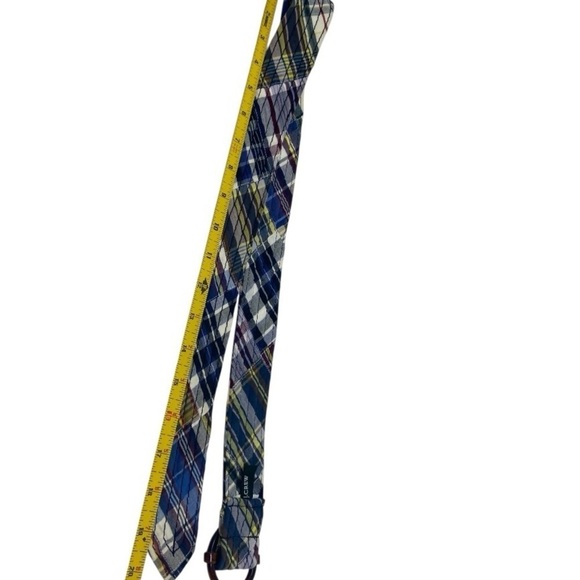 J. Crew Women's Plaid Blue Yellow Y2K Quilted Fabric Belt Preppy Medium 40" Long - Picture 3 of 4